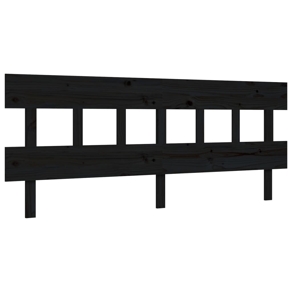 Cadre de lit sans matelas noir 200x200 cm bois massif de pin - XIOS