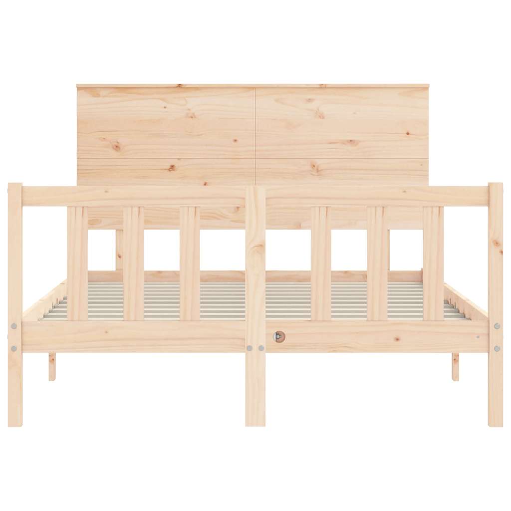 Cadre de lit sans matelas 140x190 cm bois de pin massif - XIOS