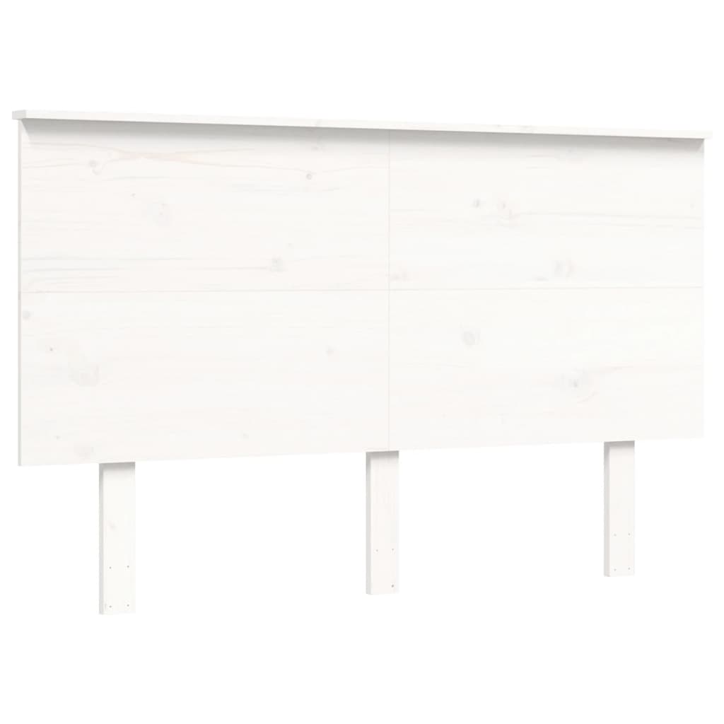 Cadre de lit sans matelas blanc 140x190 cm bois de pin massif - XIOS
