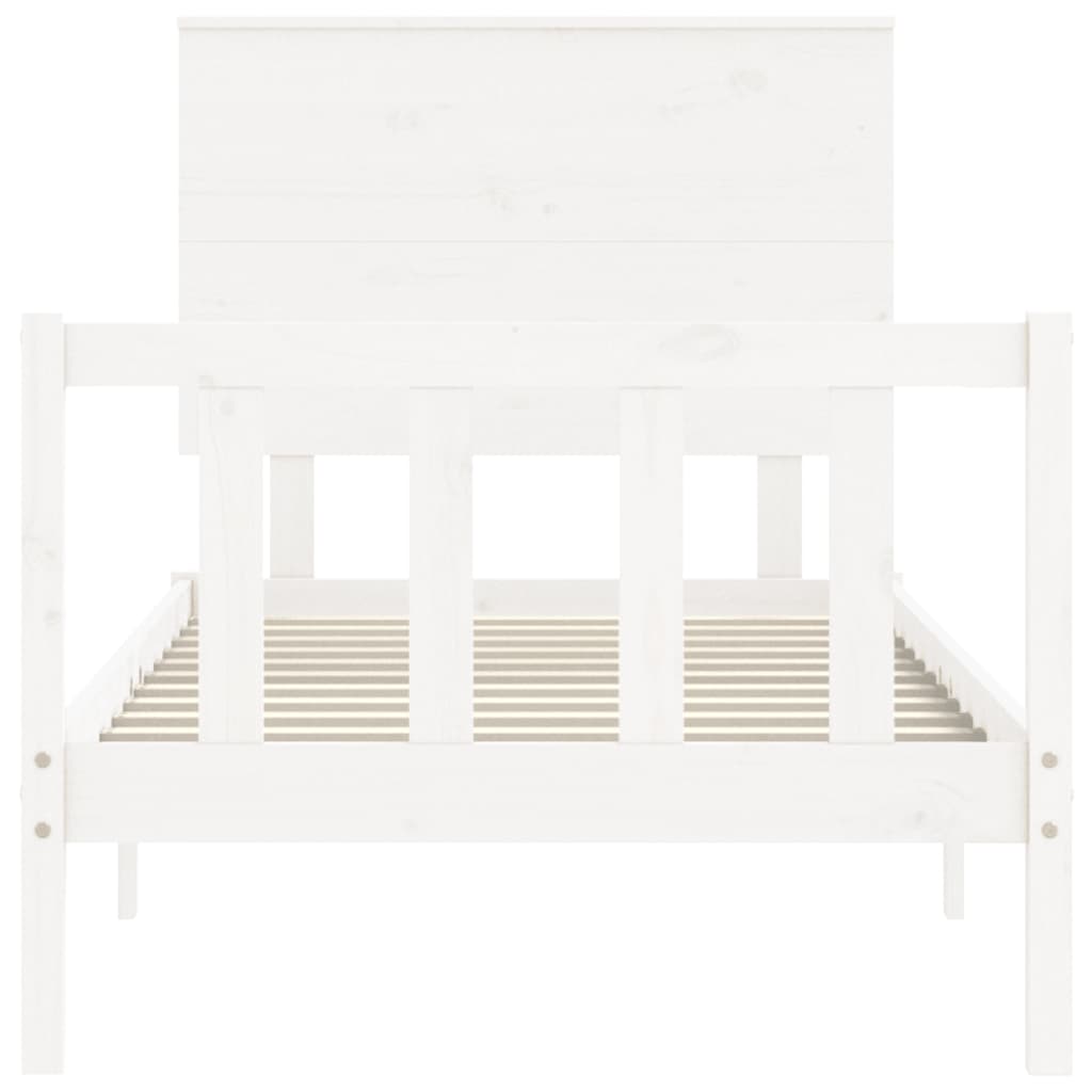Cadre de lit sans matelas blanc 100x200 cm bois de pin massif - XIOS