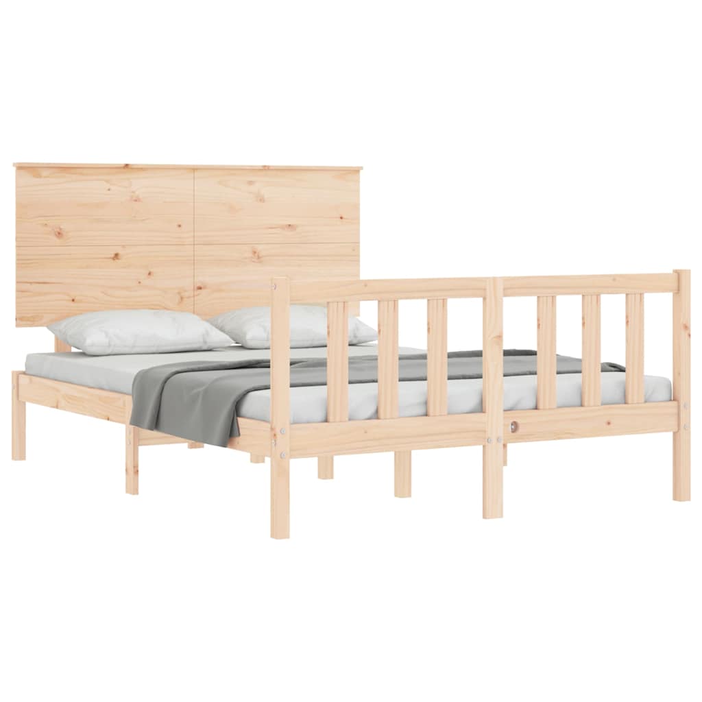 Cadre de lit sans matelas 140x200 cm bois massif de pin - XIOS