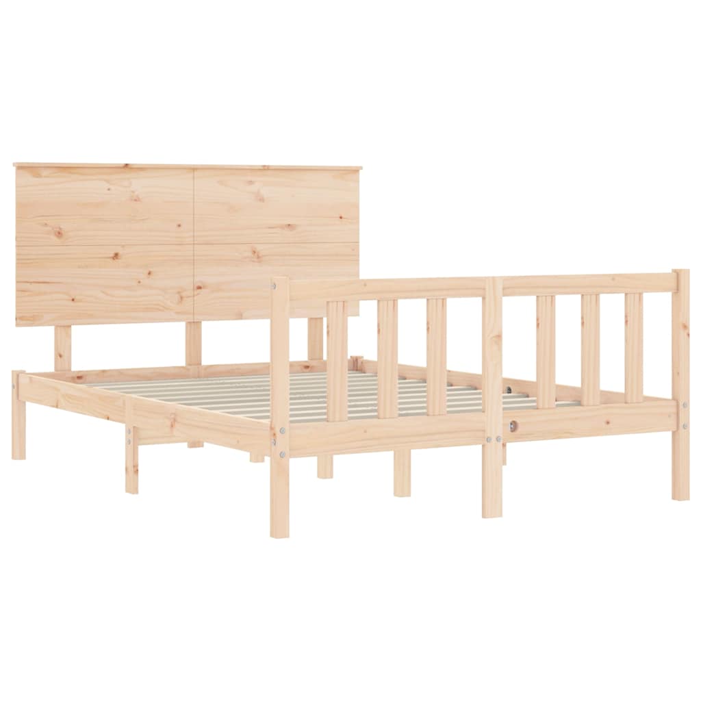 Cadre de lit sans matelas 140x200 cm bois massif de pin - XIOS
