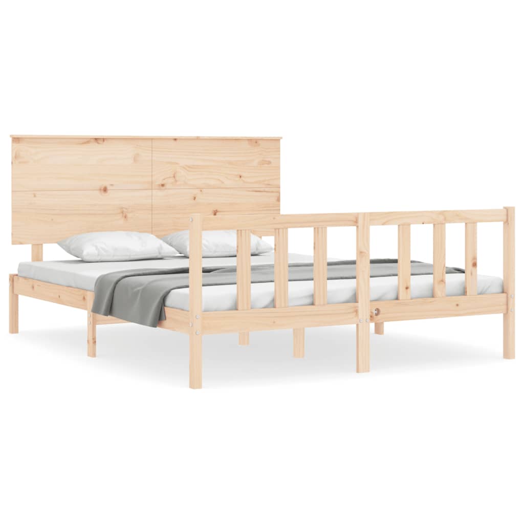 Cadre de lit sans matelas 160x200 cm bois massif de pin - XIOS