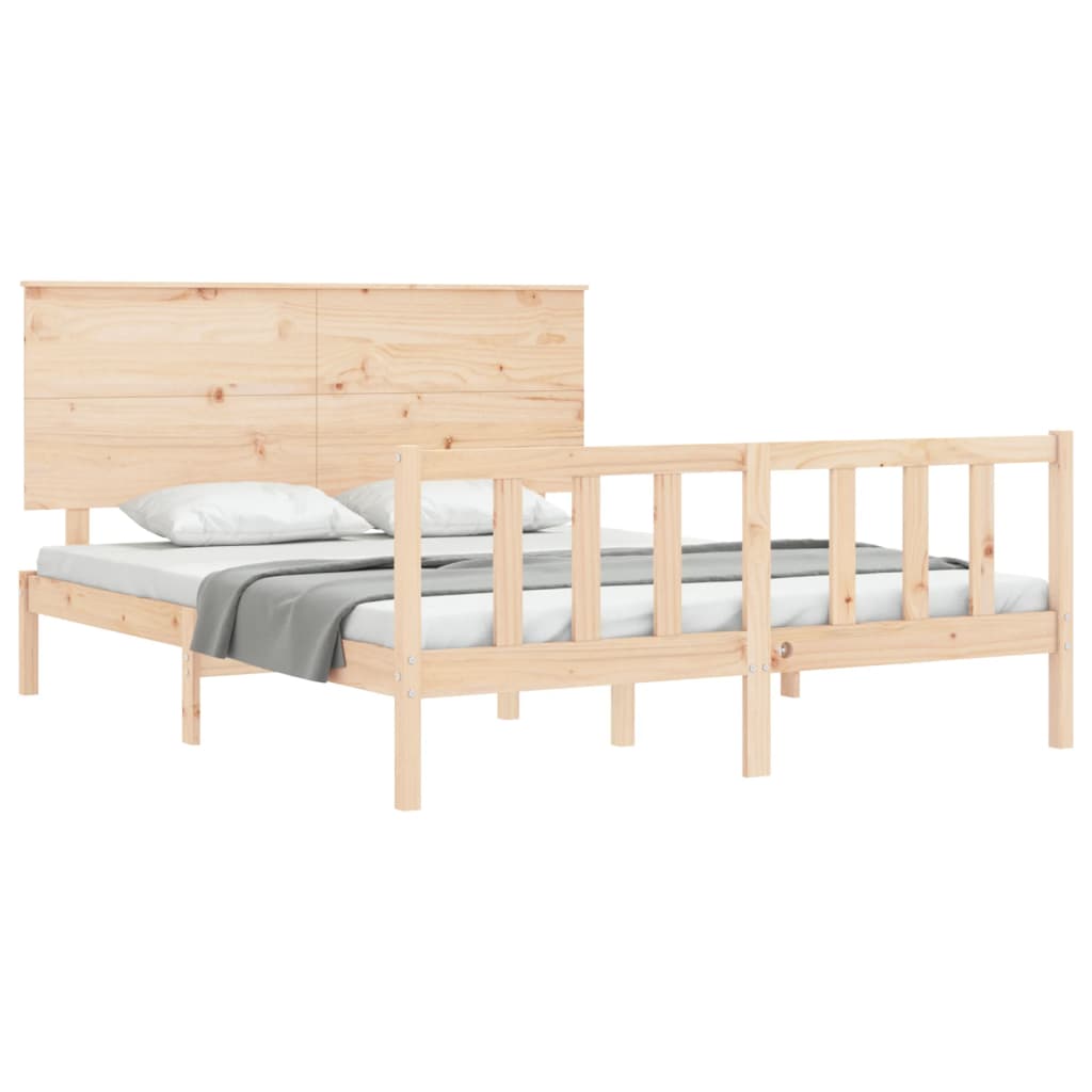 Cadre de lit sans matelas 160x200 cm bois massif de pin - XIOS