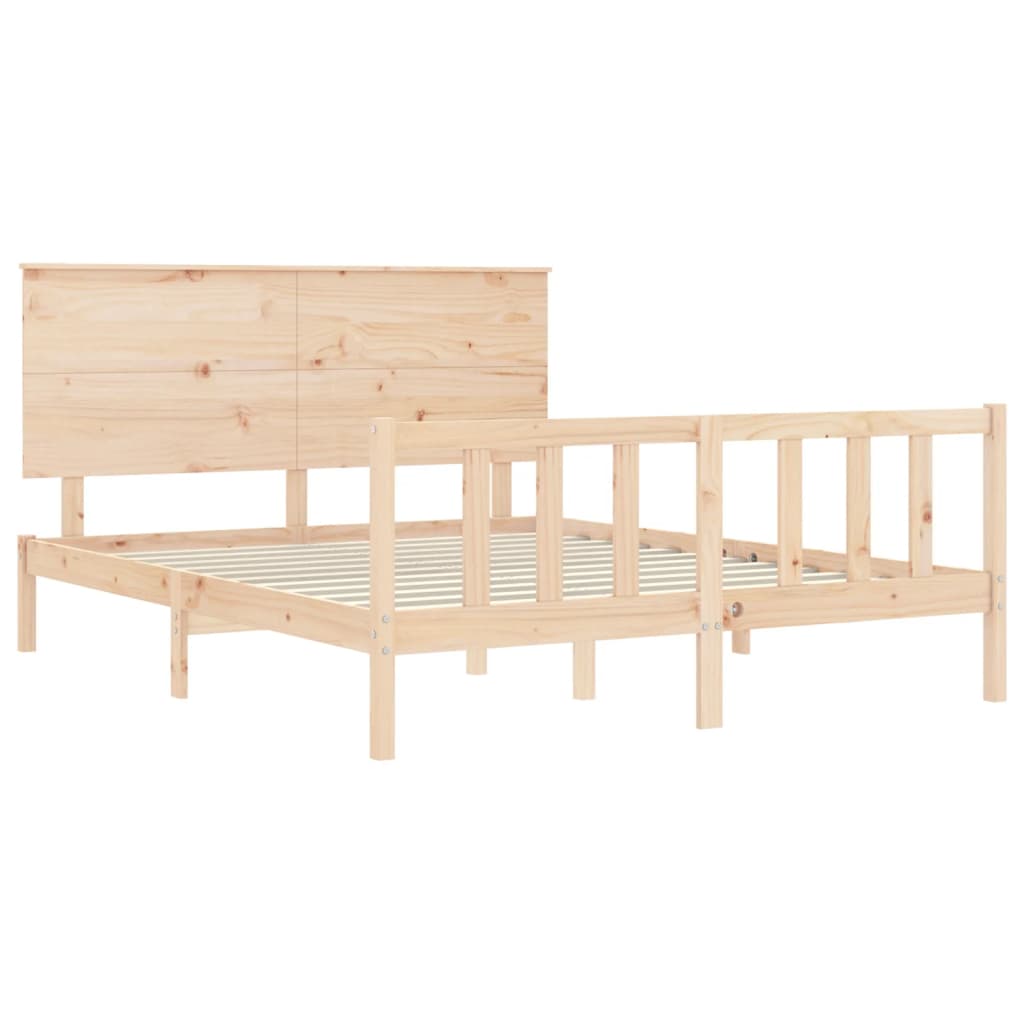 Cadre de lit sans matelas 160x200 cm bois massif de pin - XIOS
