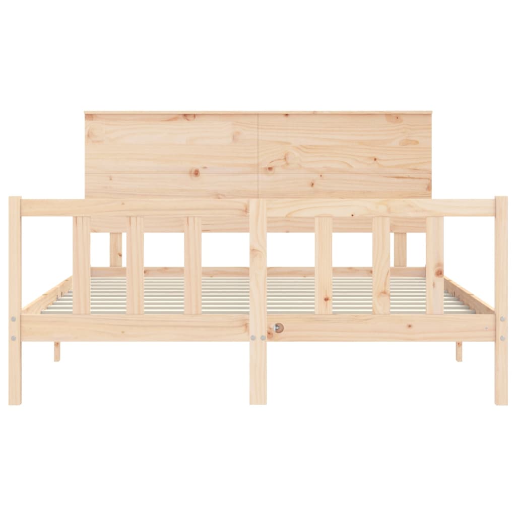 Cadre de lit sans matelas 160x200 cm bois massif de pin - XIOS