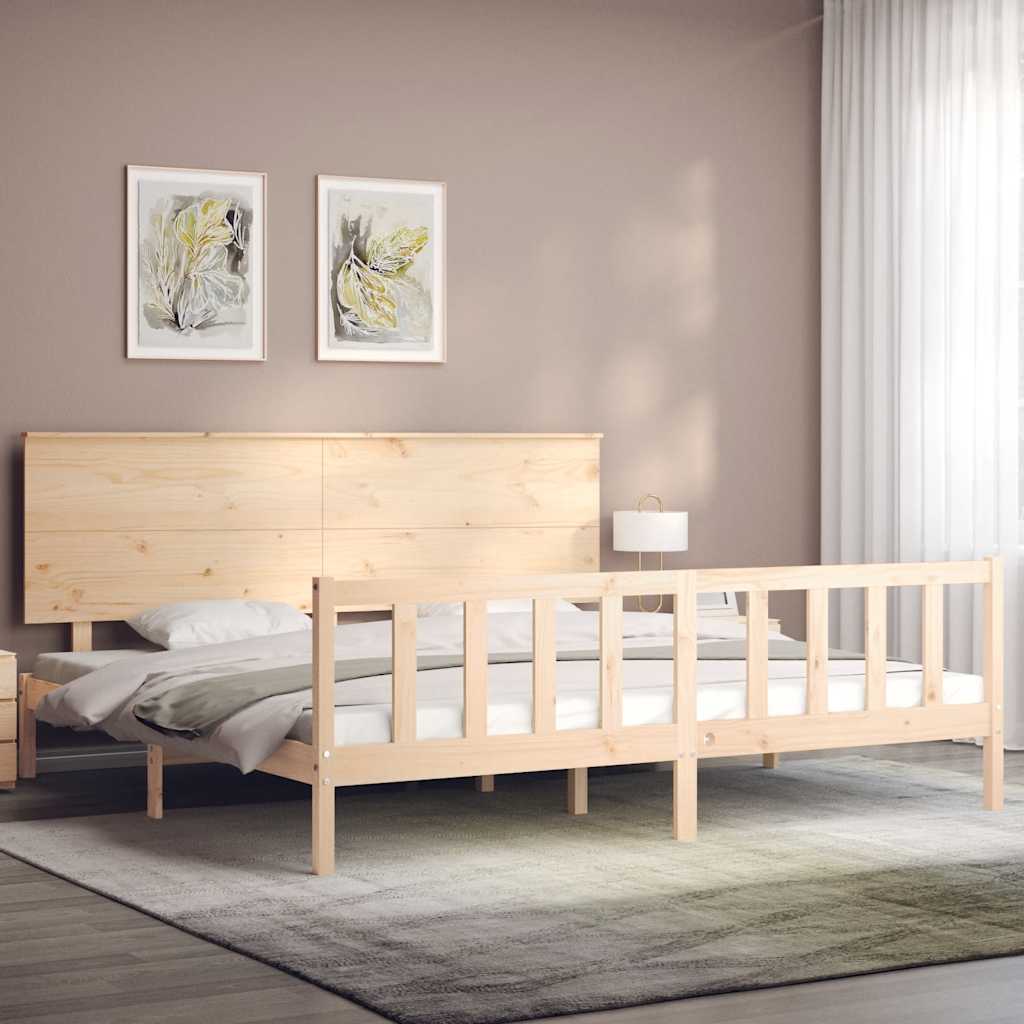 Cadre de lit sans matelas 200x200 cm bois massif de pin - XIOS