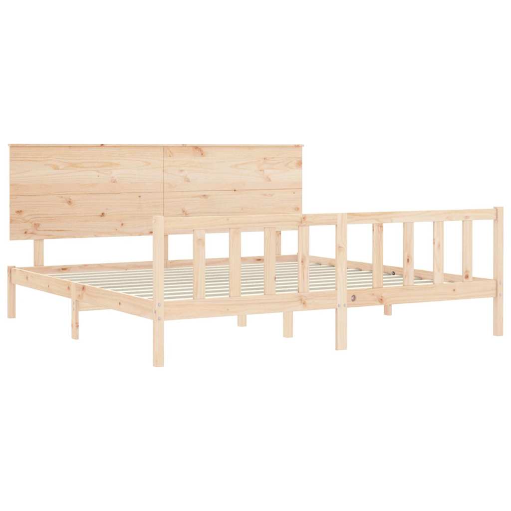Cadre de lit sans matelas 200x200 cm bois massif de pin - XIOS