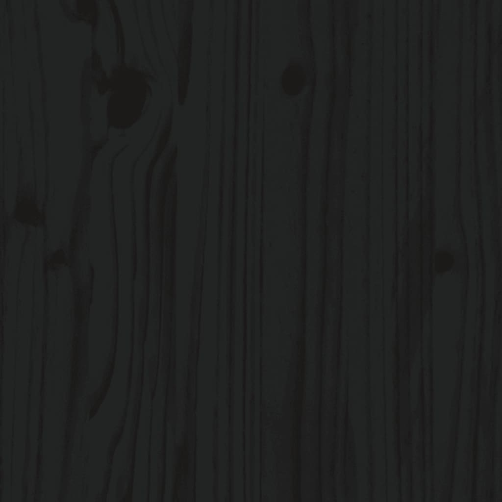 Cadre de lit sans matelas noir 200x200 cm bois massif de pin - XIOS
