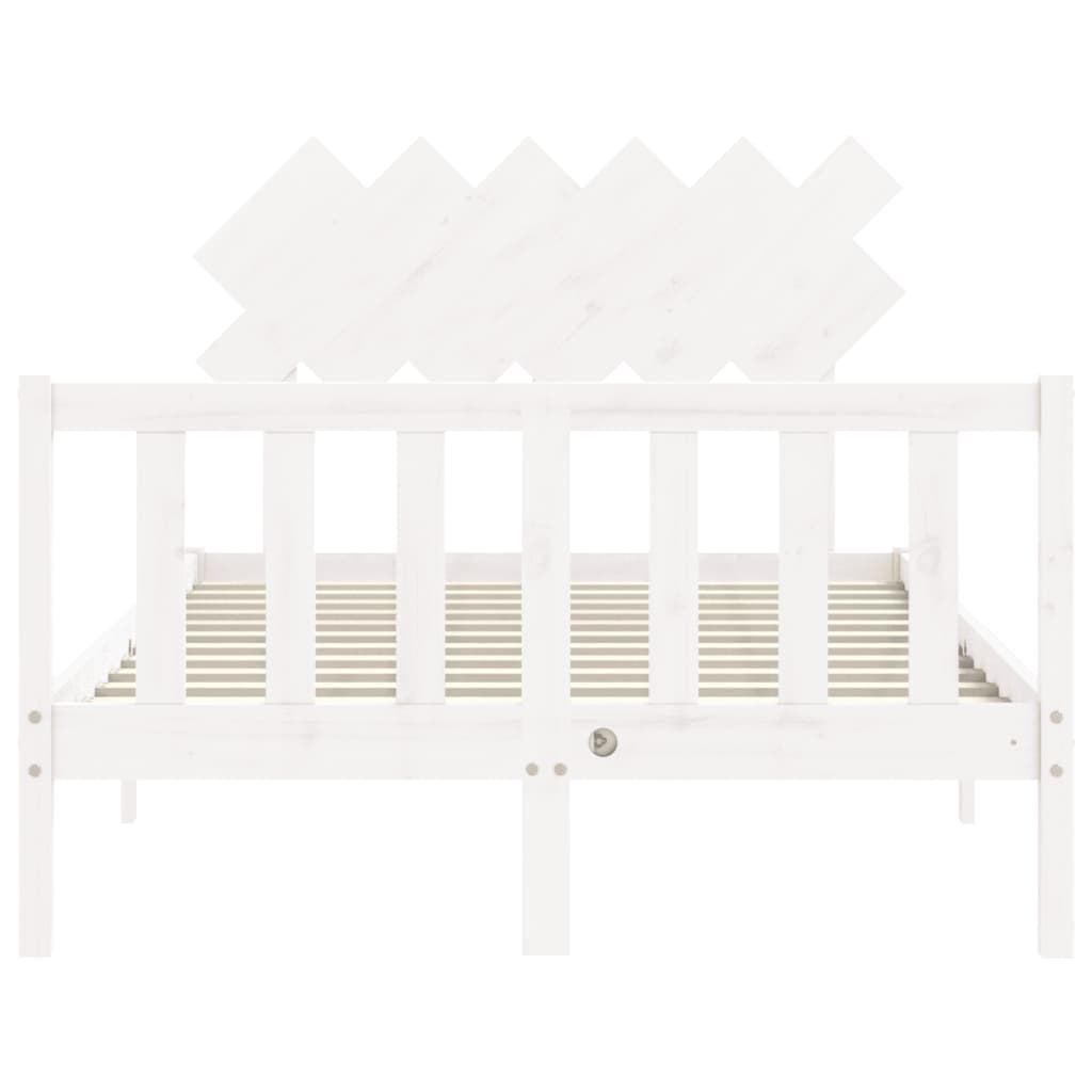 Cadre de lit sans matelas blanc bois de pin massif - XIOS