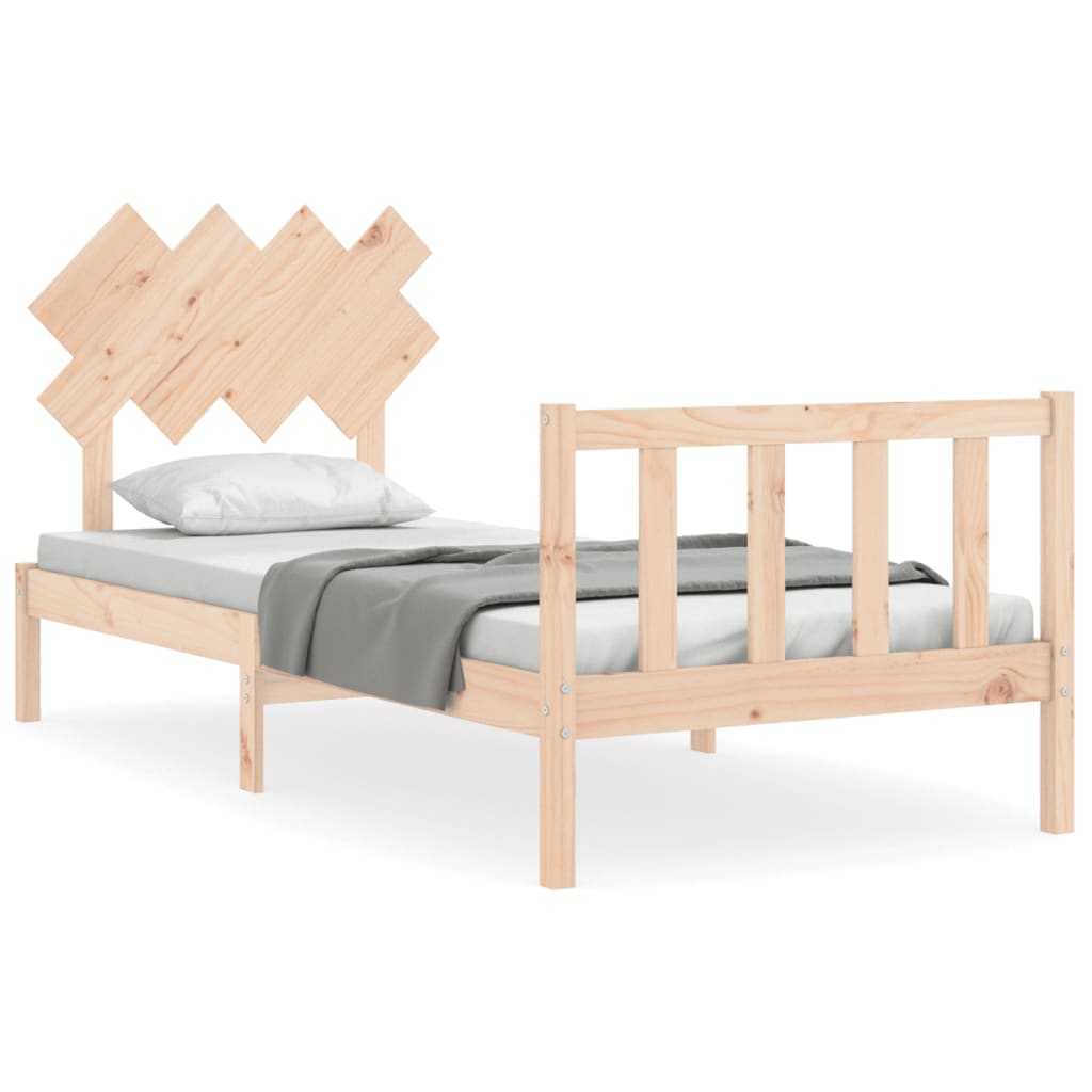 Cadre de lit sans matelas 90x200 cm bois de pin massif - XIOS