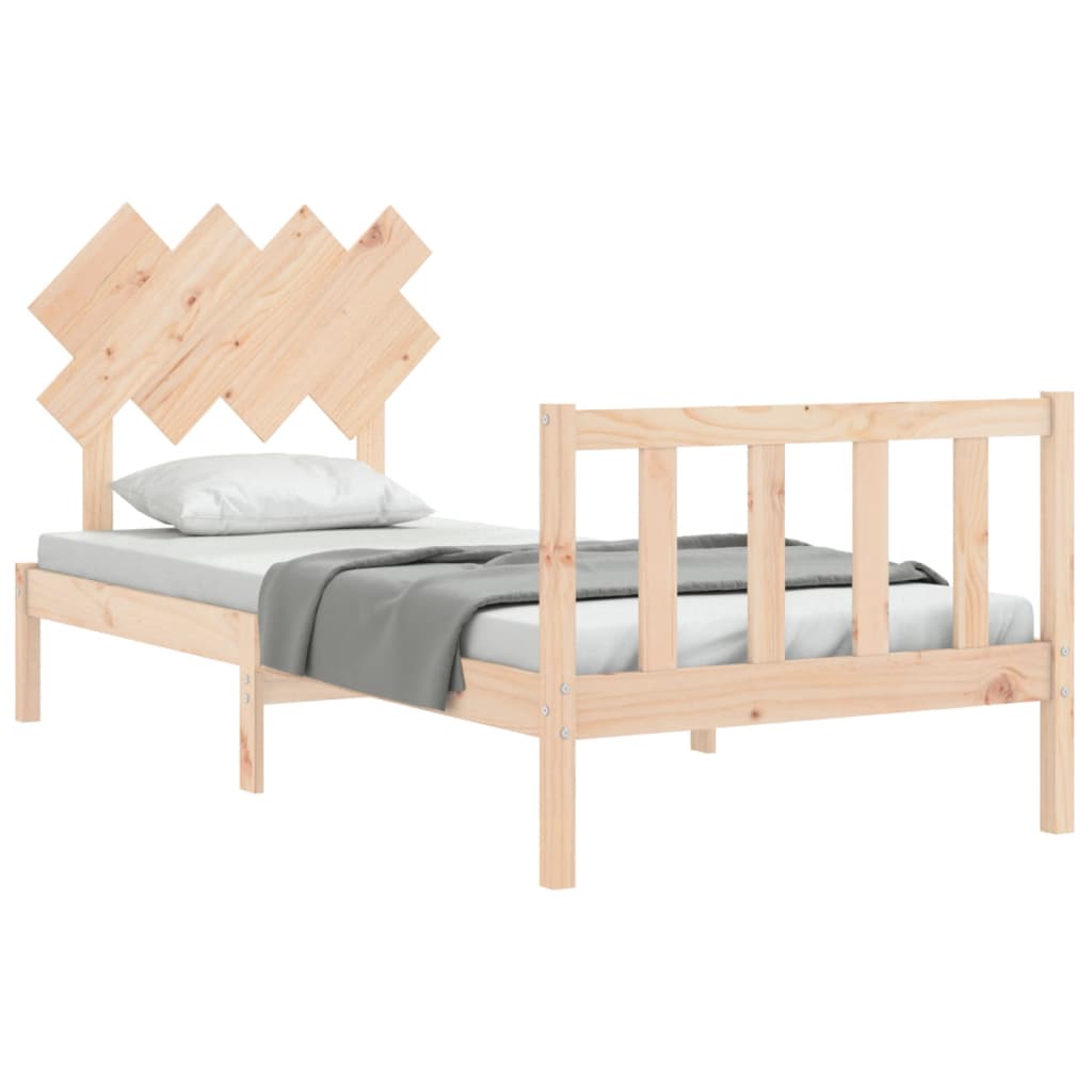 Cadre de lit sans matelas 90x200 cm bois de pin massif - XIOS