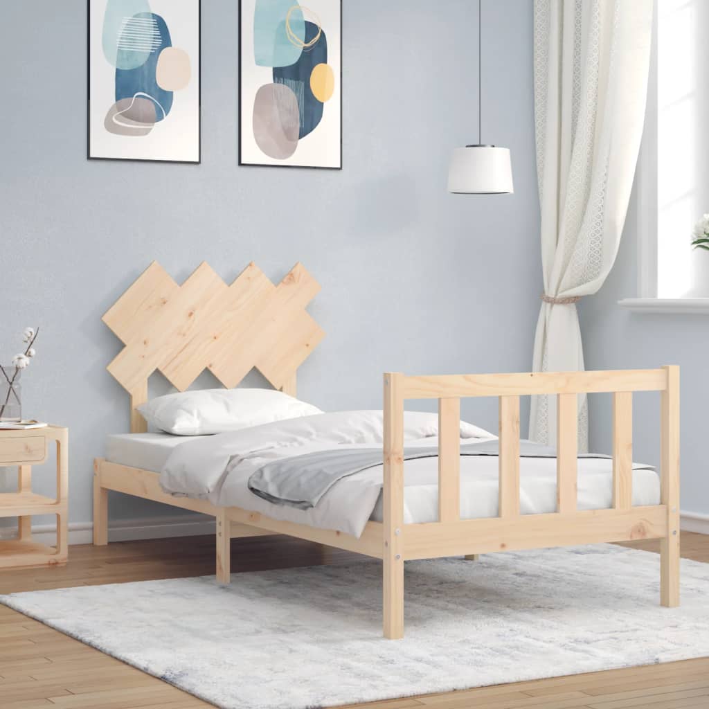 Cadre de lit sans matelas 90x200 cm bois de pin massif - XIOS