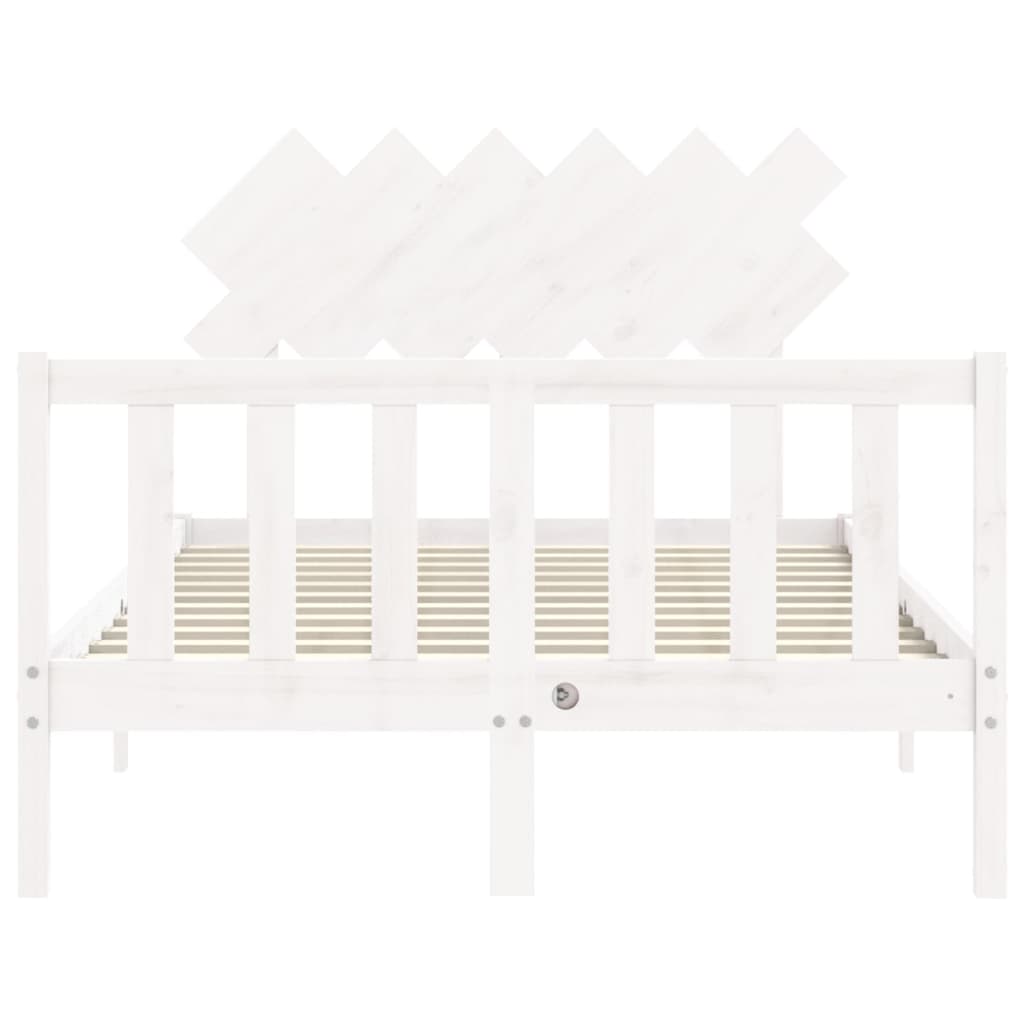 Cadre de lit sans matelas blanc 120x200 cm bois de pin massif - XIOS