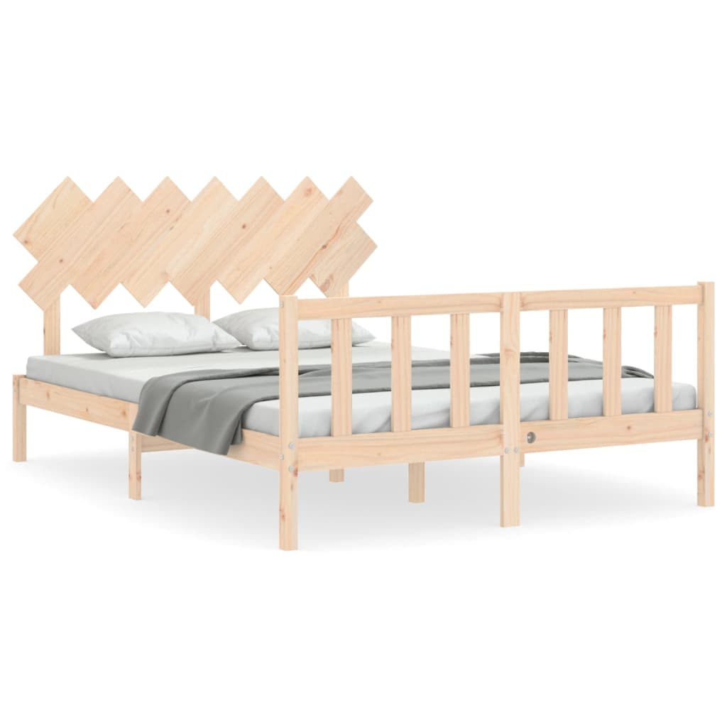 Cadre de lit sans matelas 140x200 cm bois massif de pin - XIOS