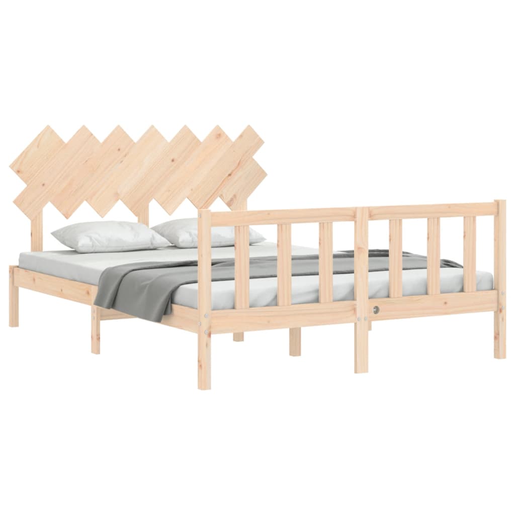 Cadre de lit sans matelas 140x200 cm bois massif de pin - XIOS