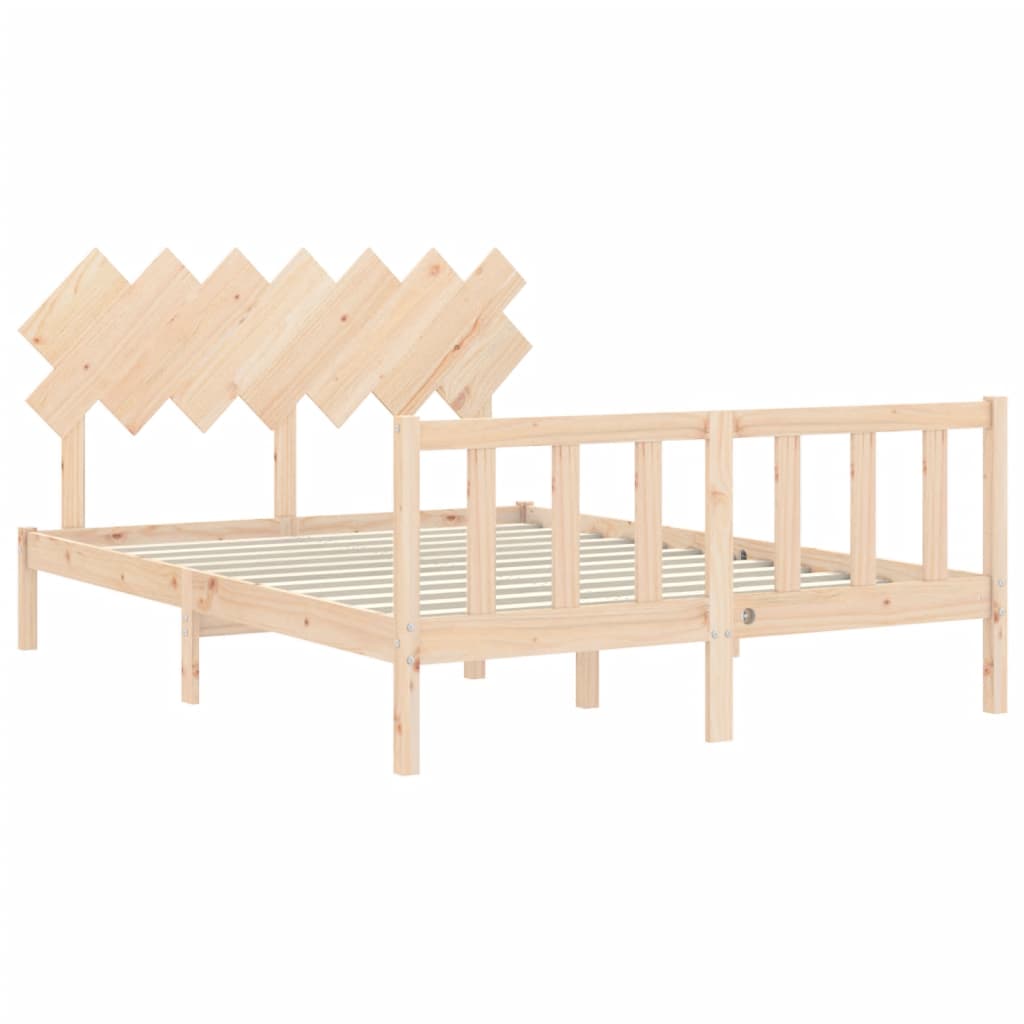 Cadre de lit sans matelas 140x200 cm bois massif de pin - XIOS