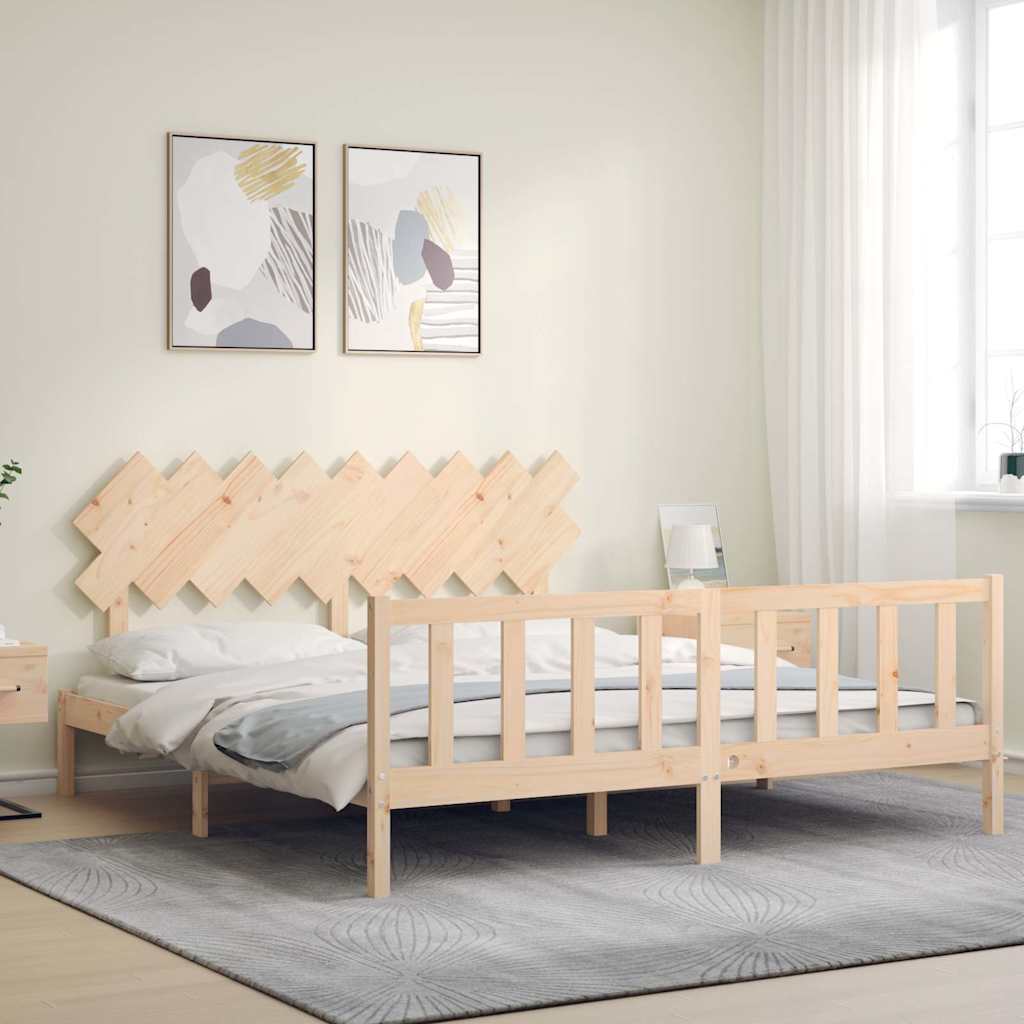 Cadre de lit sans matelas bois massif de pin - XIOS