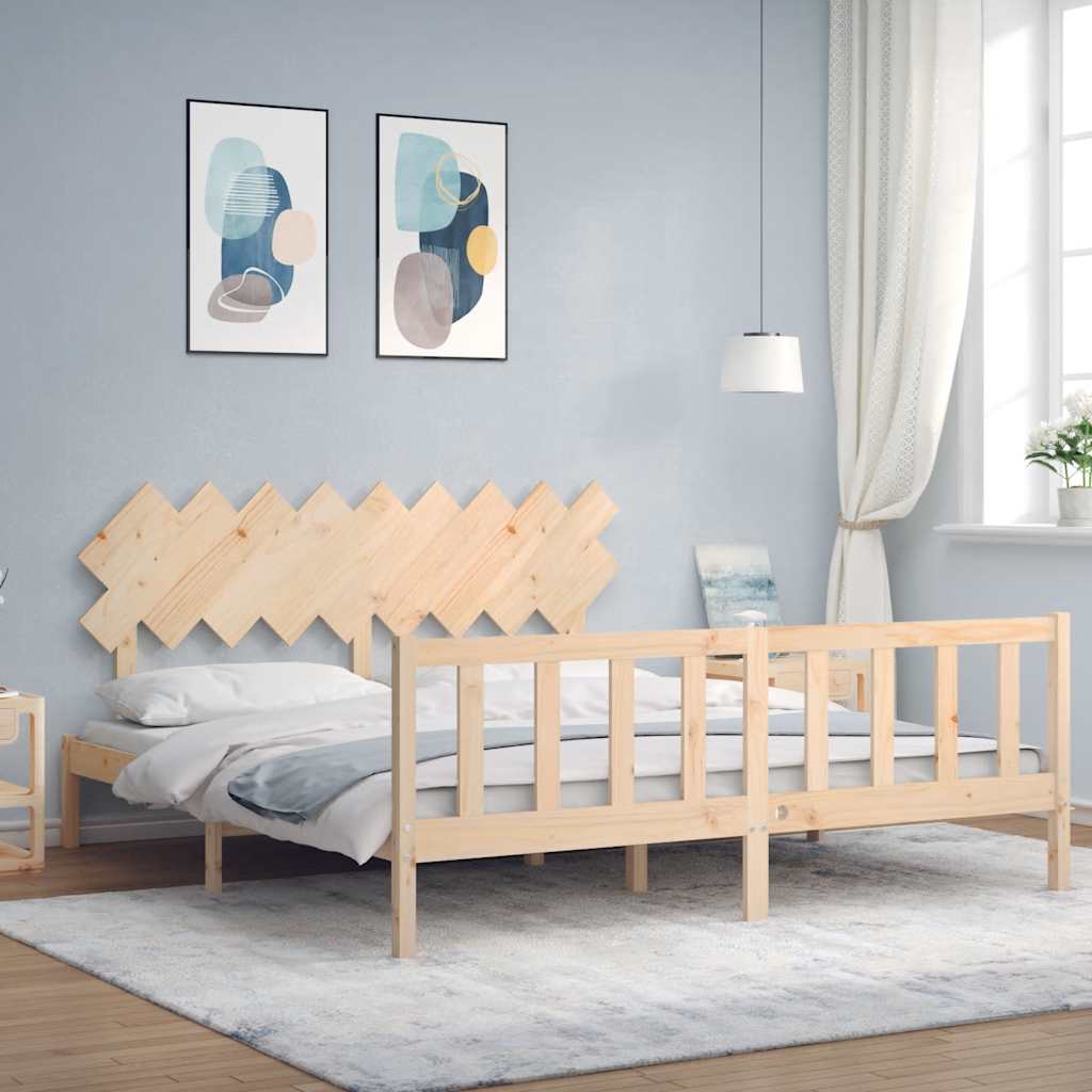 Cadre de lit sans matelas bois massif de pin - XIOS