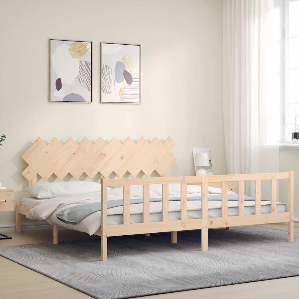 Cadre de lit sans matelas 200x200 cm bois massif de pin - XIOS