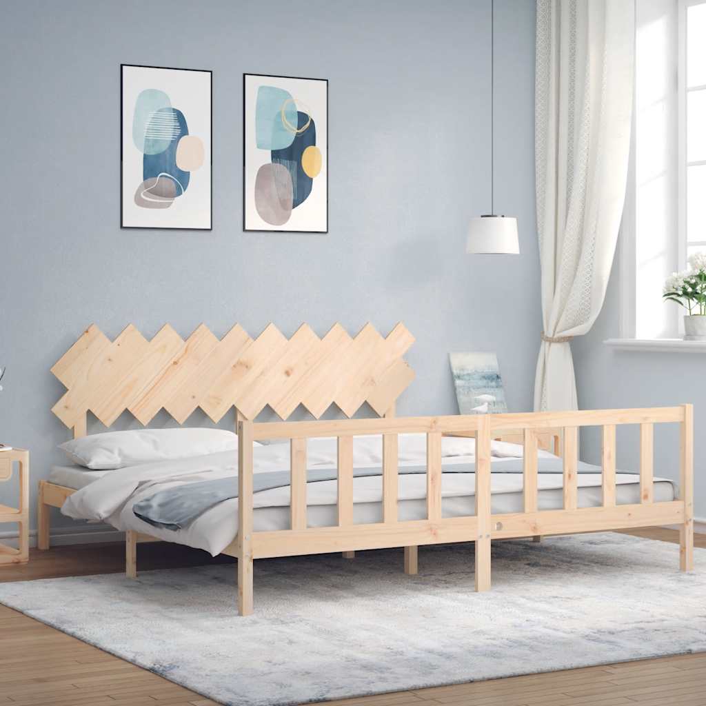 Cadre de lit sans matelas 200x200 cm bois massif de pin - XIOS