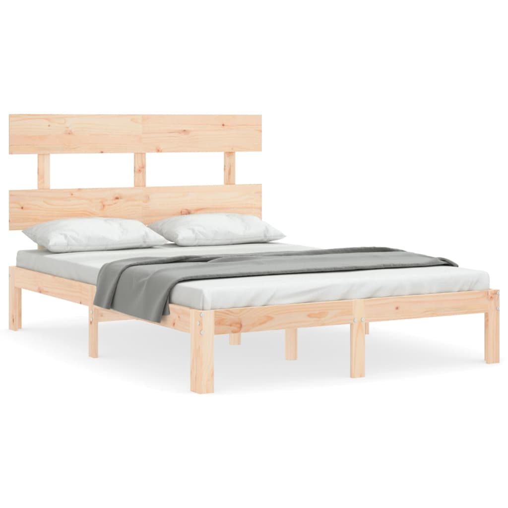 Cadre de lit sans matelas 140x190 cm bois de pin massif - XIOS