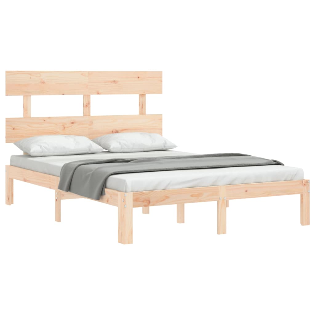 Cadre de lit sans matelas 140x190 cm bois de pin massif - XIOS