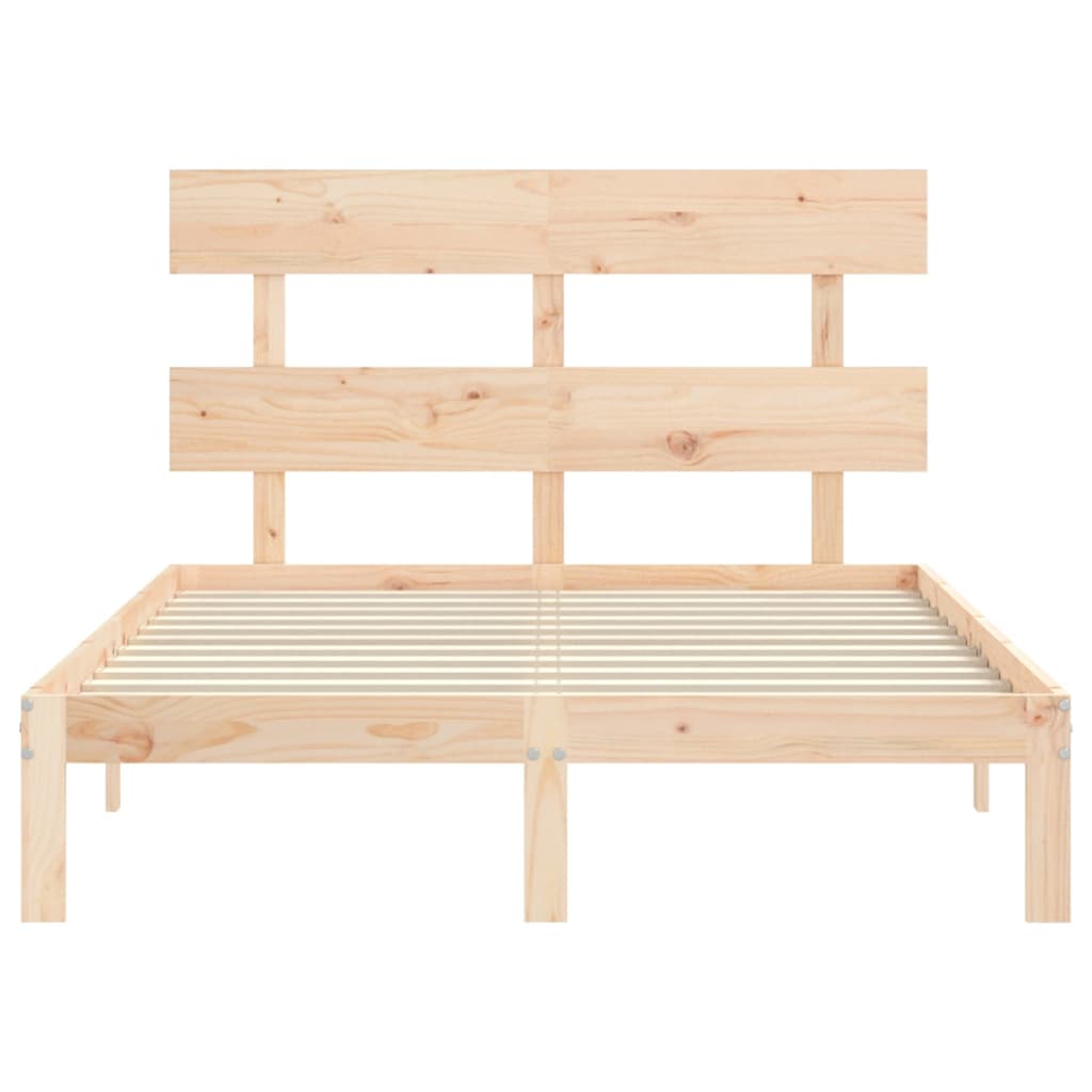 Cadre de lit sans matelas 140x190 cm bois de pin massif - XIOS