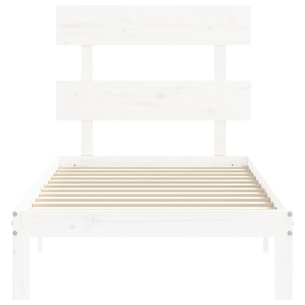 Cadre de lit sans matelas blanc 100x200 cm bois de pin massif - XIOS