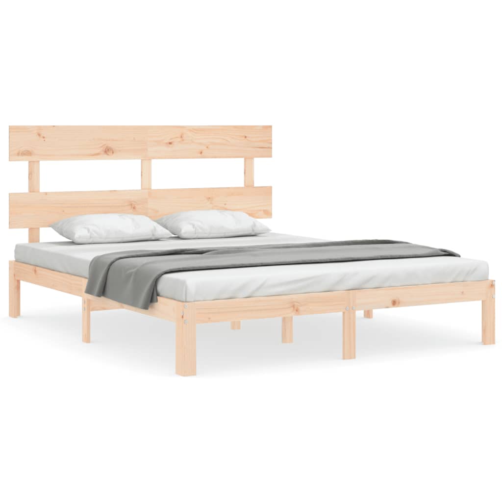 Cadre de lit sans matelas 160x200 cm bois massif de pin - XIOS