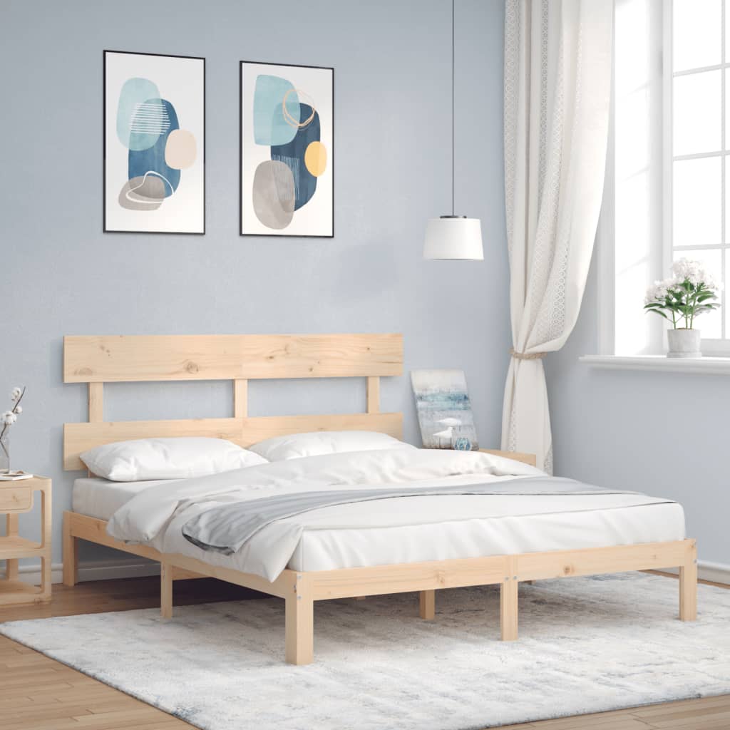 Cadre de lit sans matelas 160x200 cm bois massif de pin - XIOS