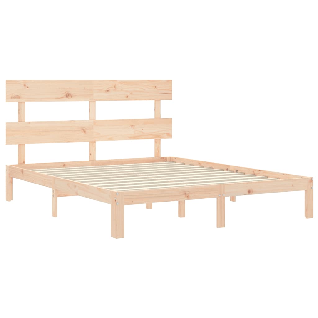 Cadre de lit sans matelas 160x200 cm bois massif de pin - XIOS