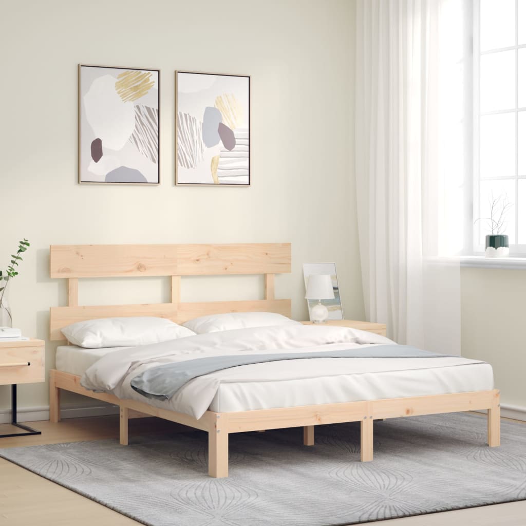 Cadre de lit sans matelas 160x200 cm bois massif de pin - XIOS
