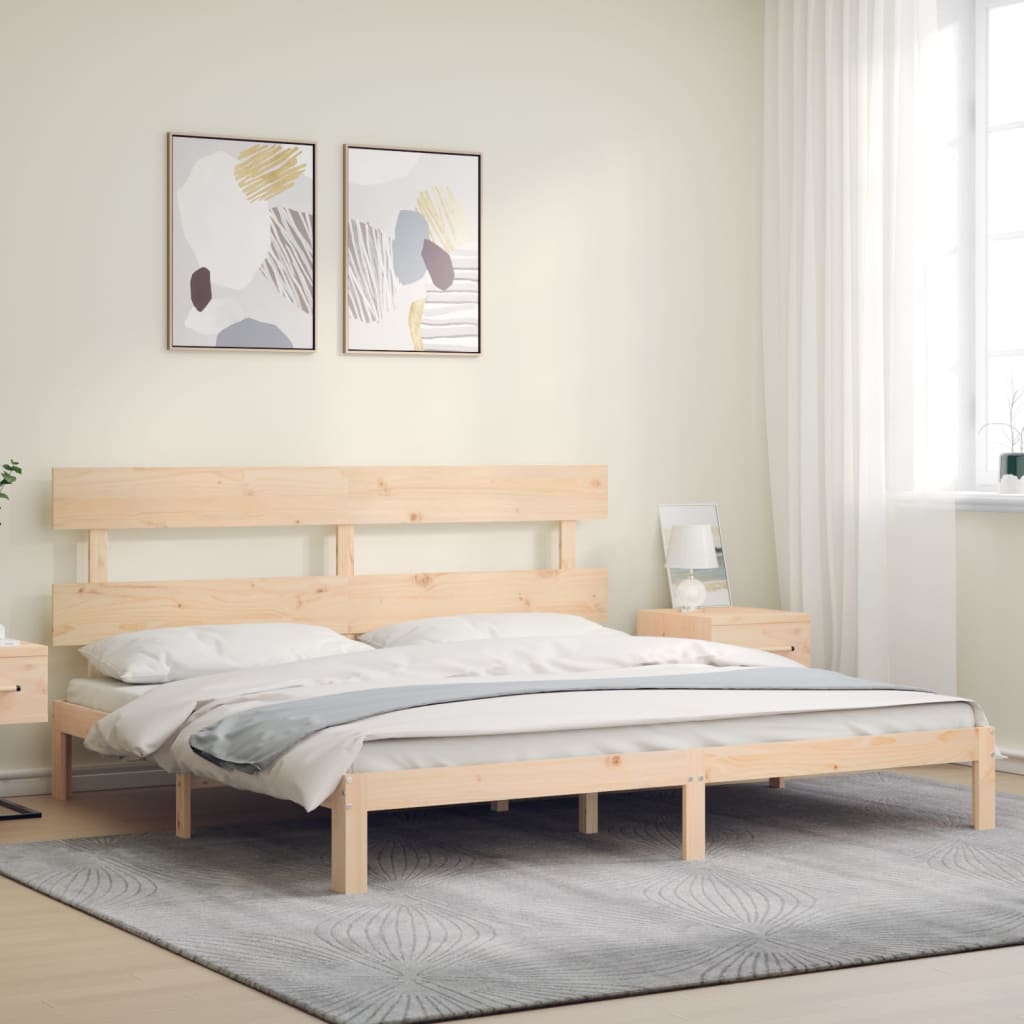 Cadre de lit sans matelas 200x200 cm bois massif de pin - XIOS