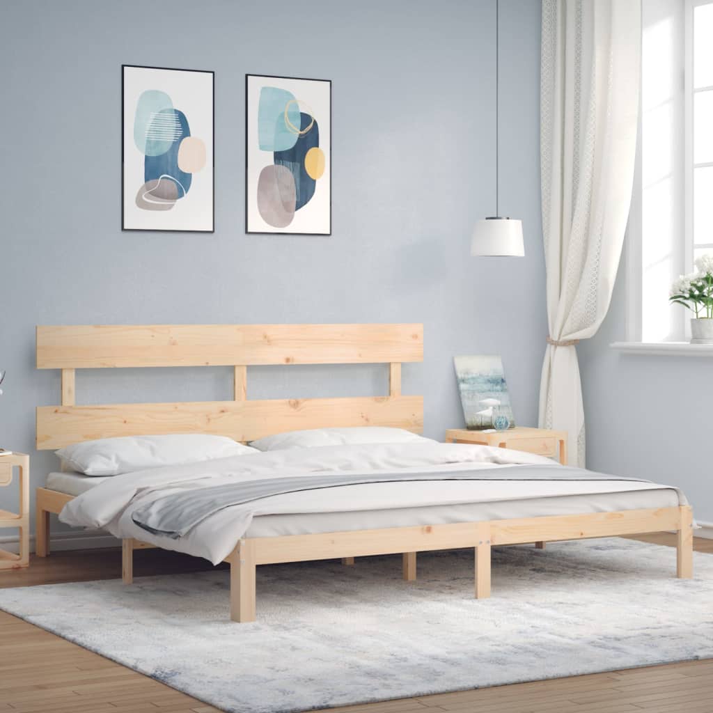 Cadre de lit sans matelas 200x200 cm bois massif de pin - XIOS