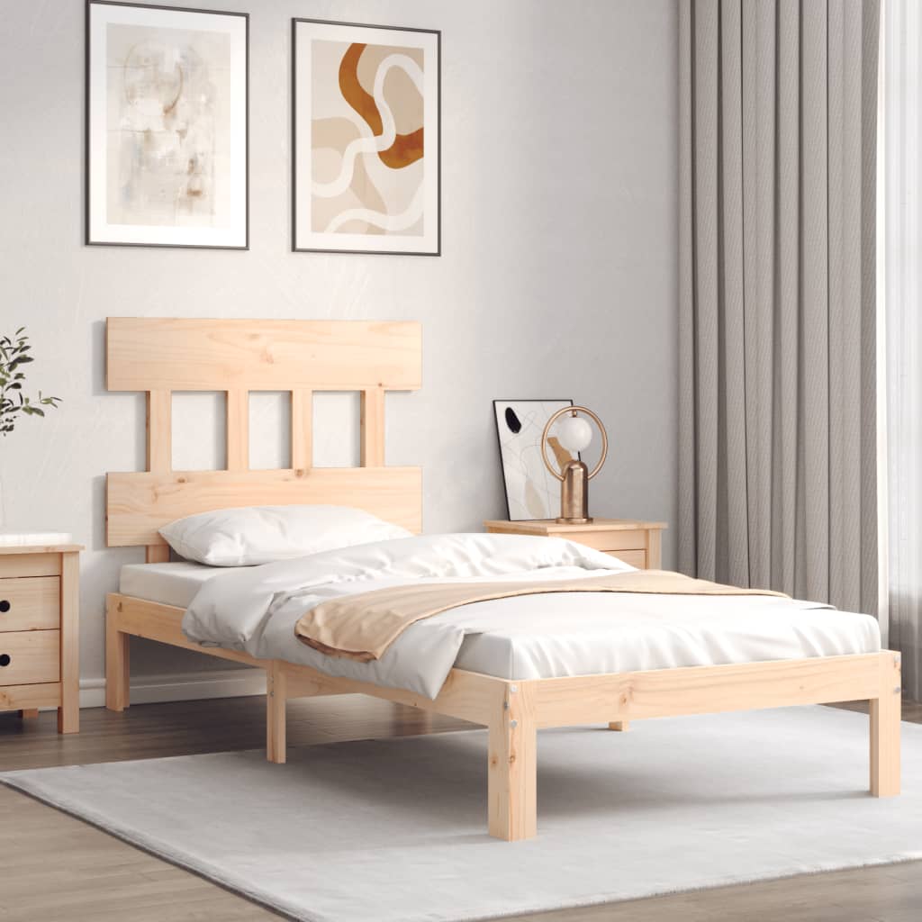 Cadre de lit sans matelas 90x200 cm bois de pin massif - XIOS