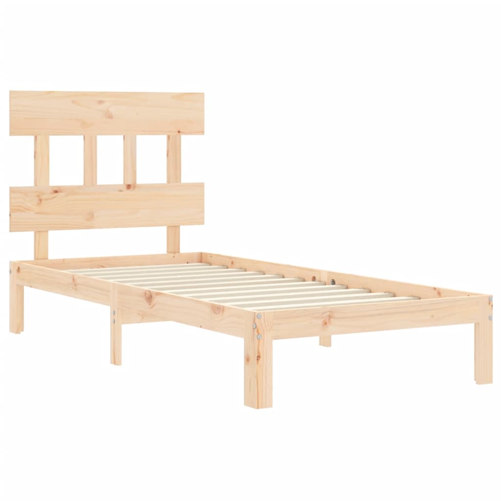 Cadre de lit sans matelas 90x200 cm bois de pin massif - XIOS