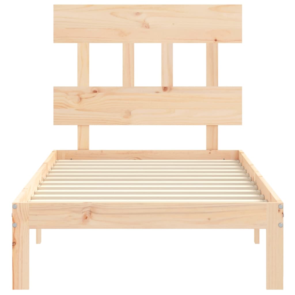 Cadre de lit sans matelas 90x200 cm bois de pin massif - XIOS