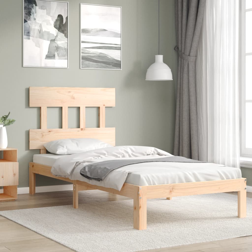 Cadre de lit sans matelas 90x200 cm bois de pin massif - XIOS