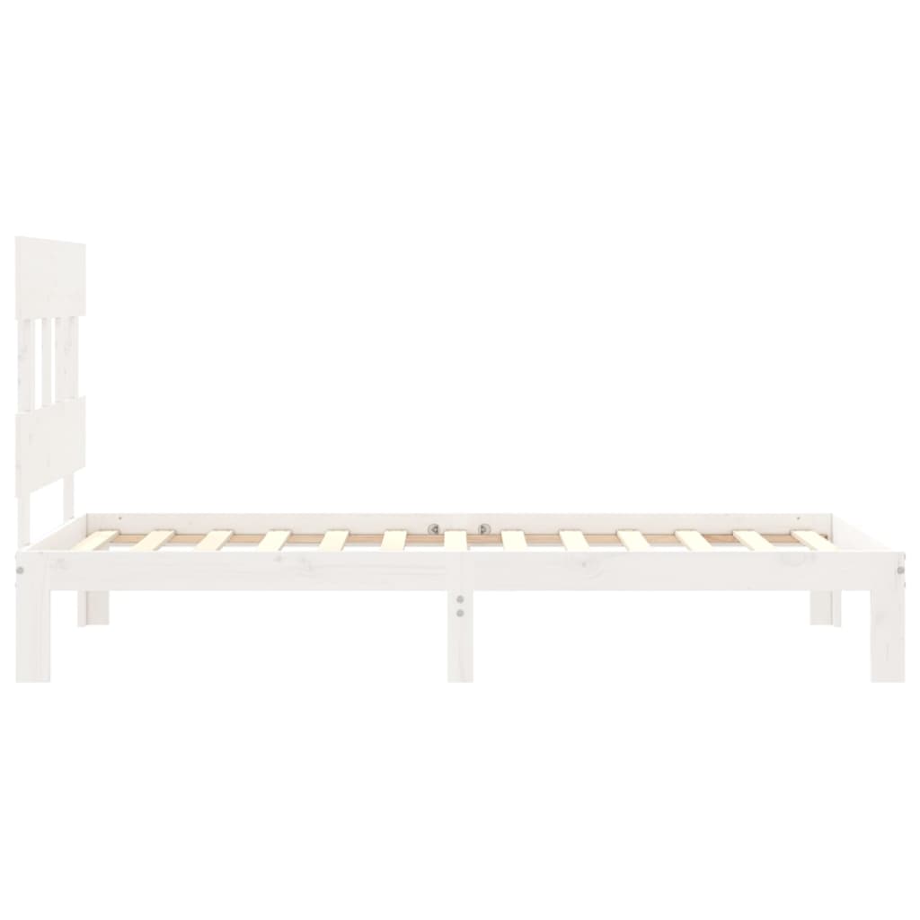 Cadre de lit sans matelas blanc 100x200 cm bois de pin massif - XIOS