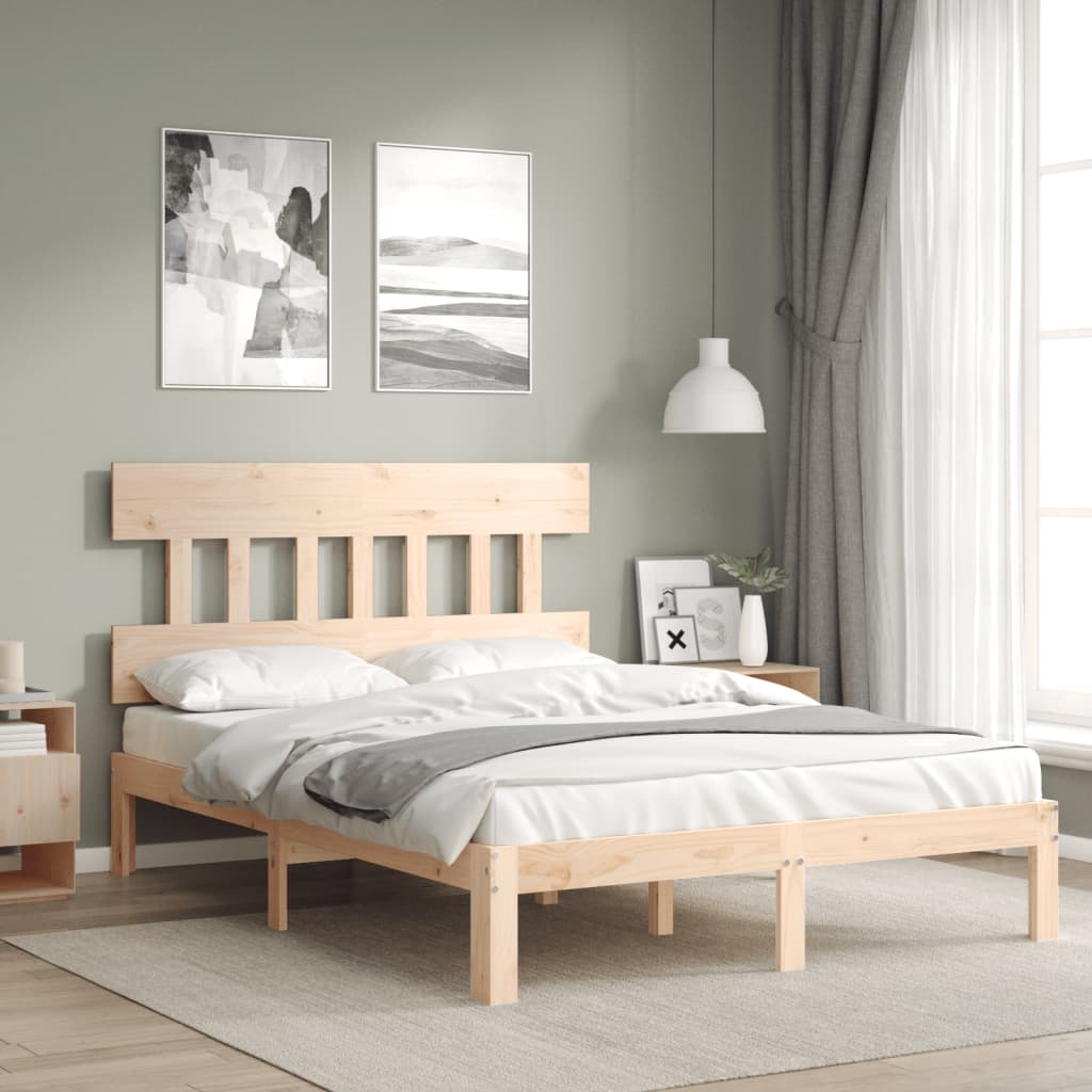 Cadre de lit sans matelas 140x200 cm bois massif de pin - XIOS