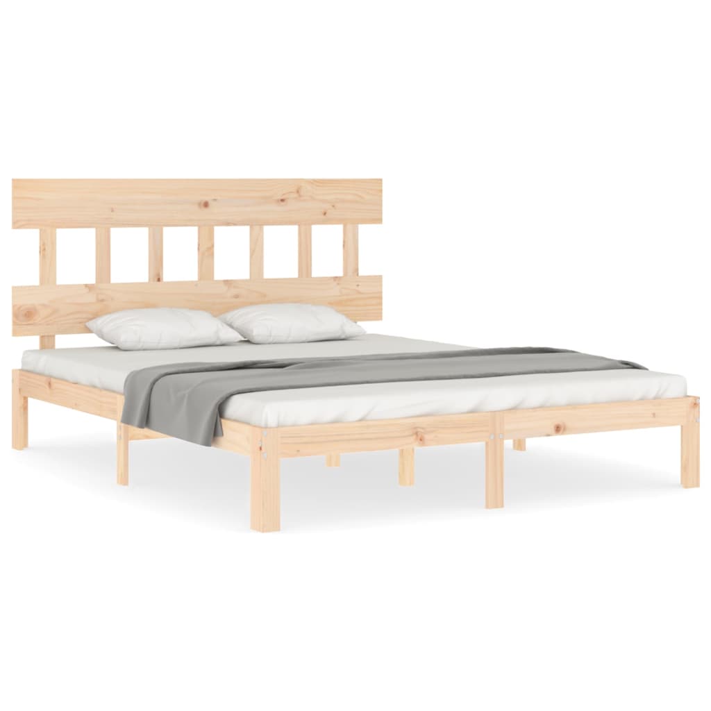 Cadre de lit sans matelas 160x200 cm bois massif de pin - XIOS