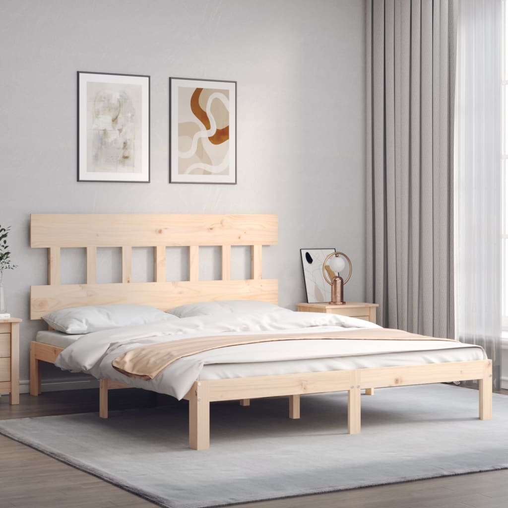 Cadre de lit sans matelas 160x200 cm bois massif de pin - XIOS