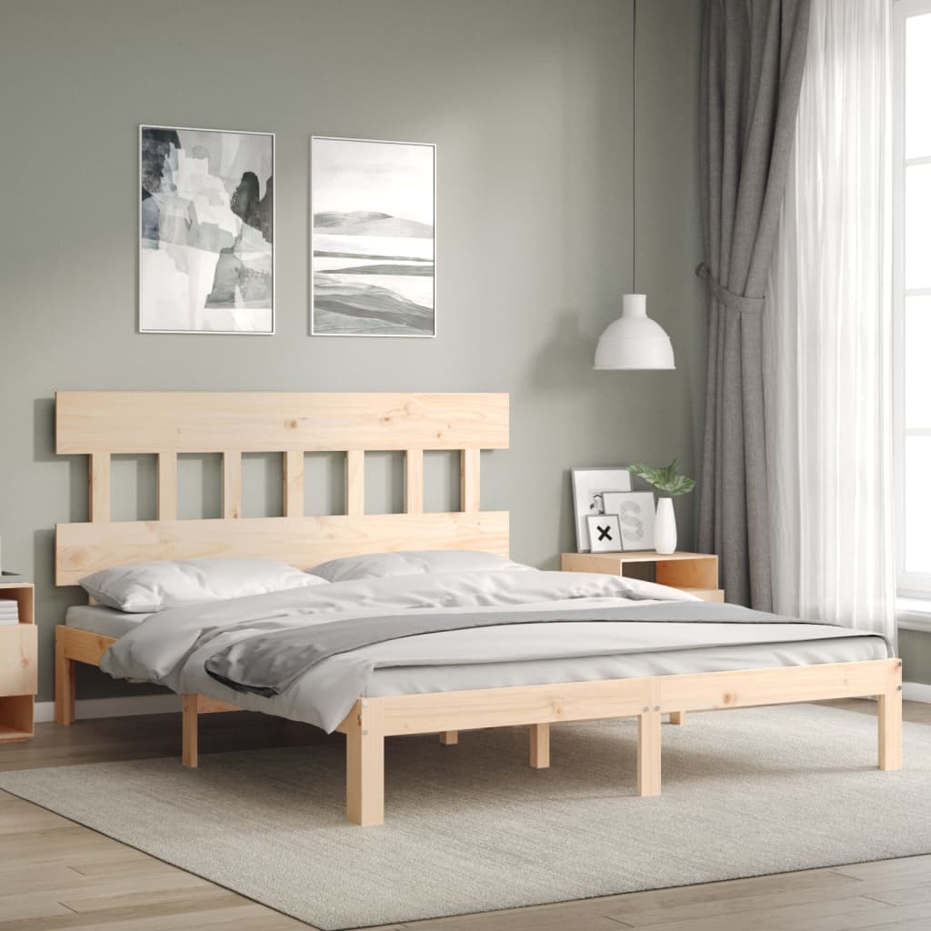 Cadre de lit sans matelas 160x200 cm bois massif de pin - XIOS