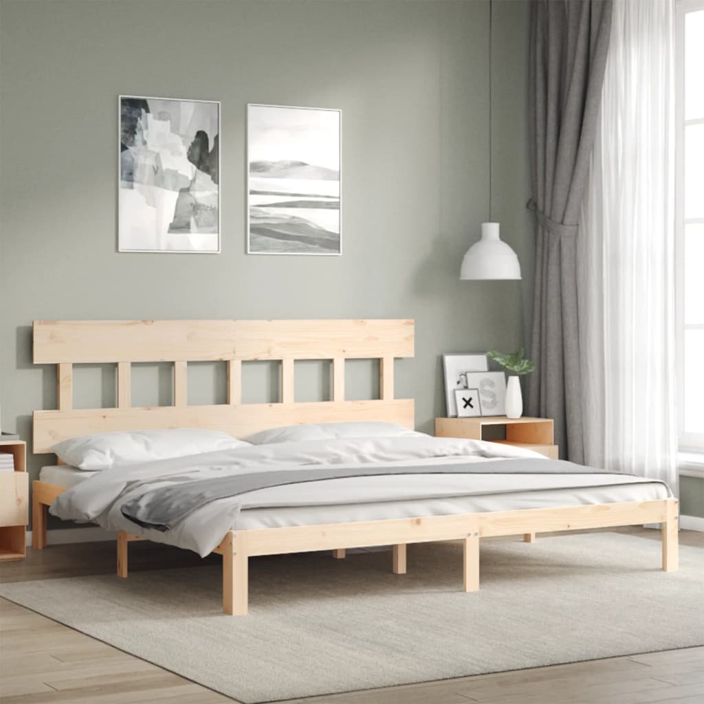 Cadre de lit sans matelas 200x200 cm bois massif de pin - XIOS