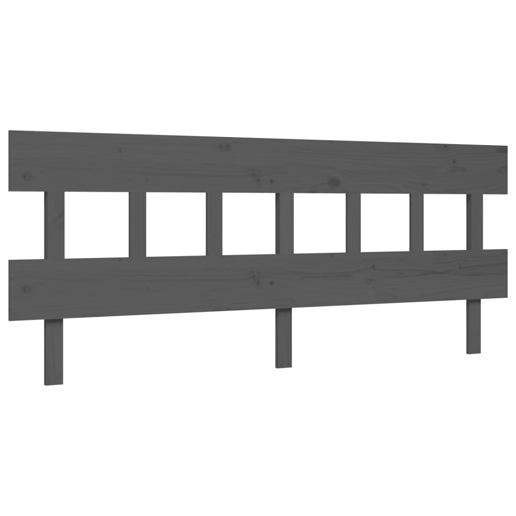 Cadre de lit sans matelas gris 200x200 cm bois massif de pin - XIOS