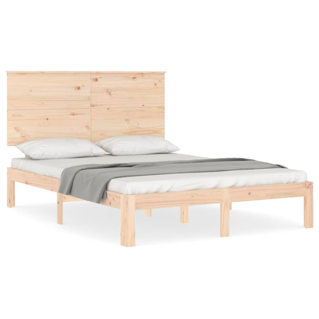 Cadre de lit sans matelas 140x190 cm bois de pin massif - XIOS