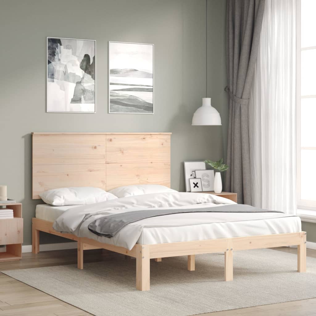 Cadre de lit sans matelas 140x190 cm bois de pin massif - XIOS