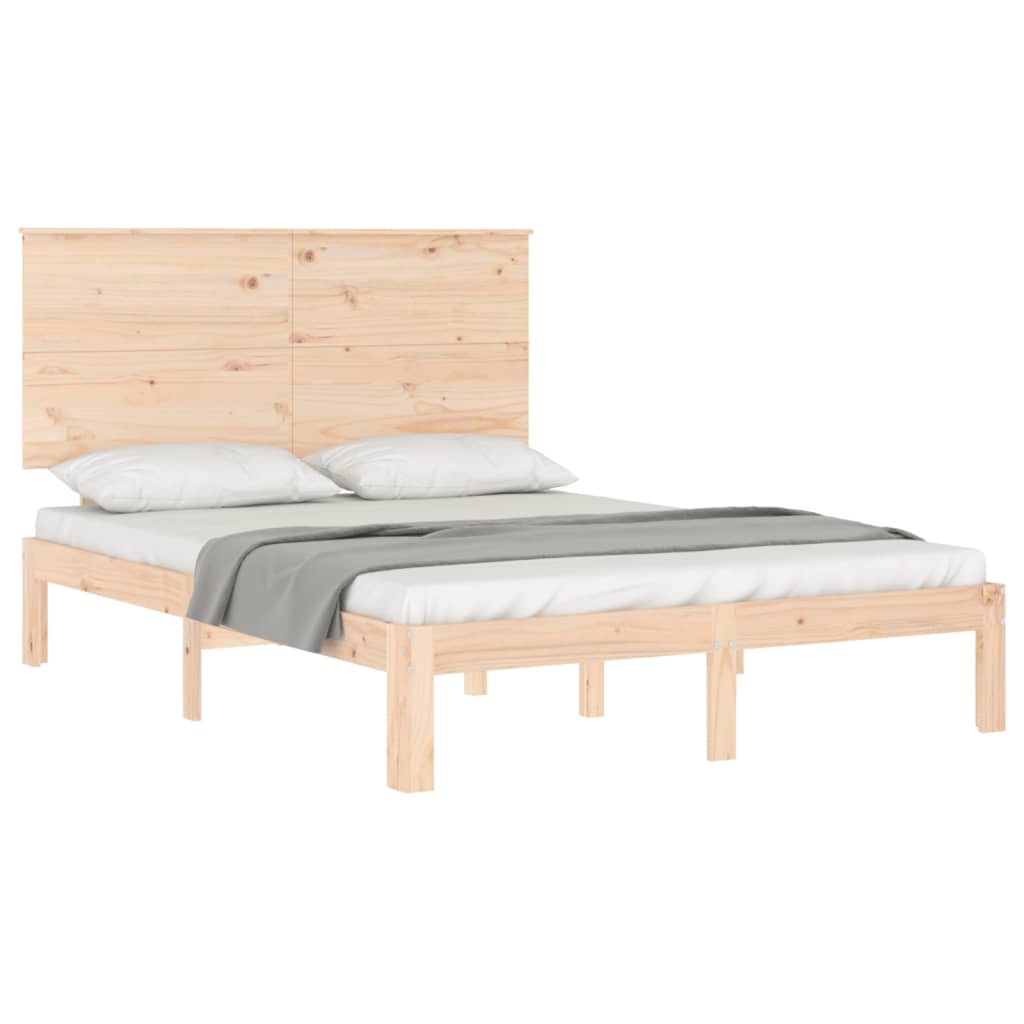 Cadre de lit sans matelas 140x190 cm bois de pin massif - XIOS