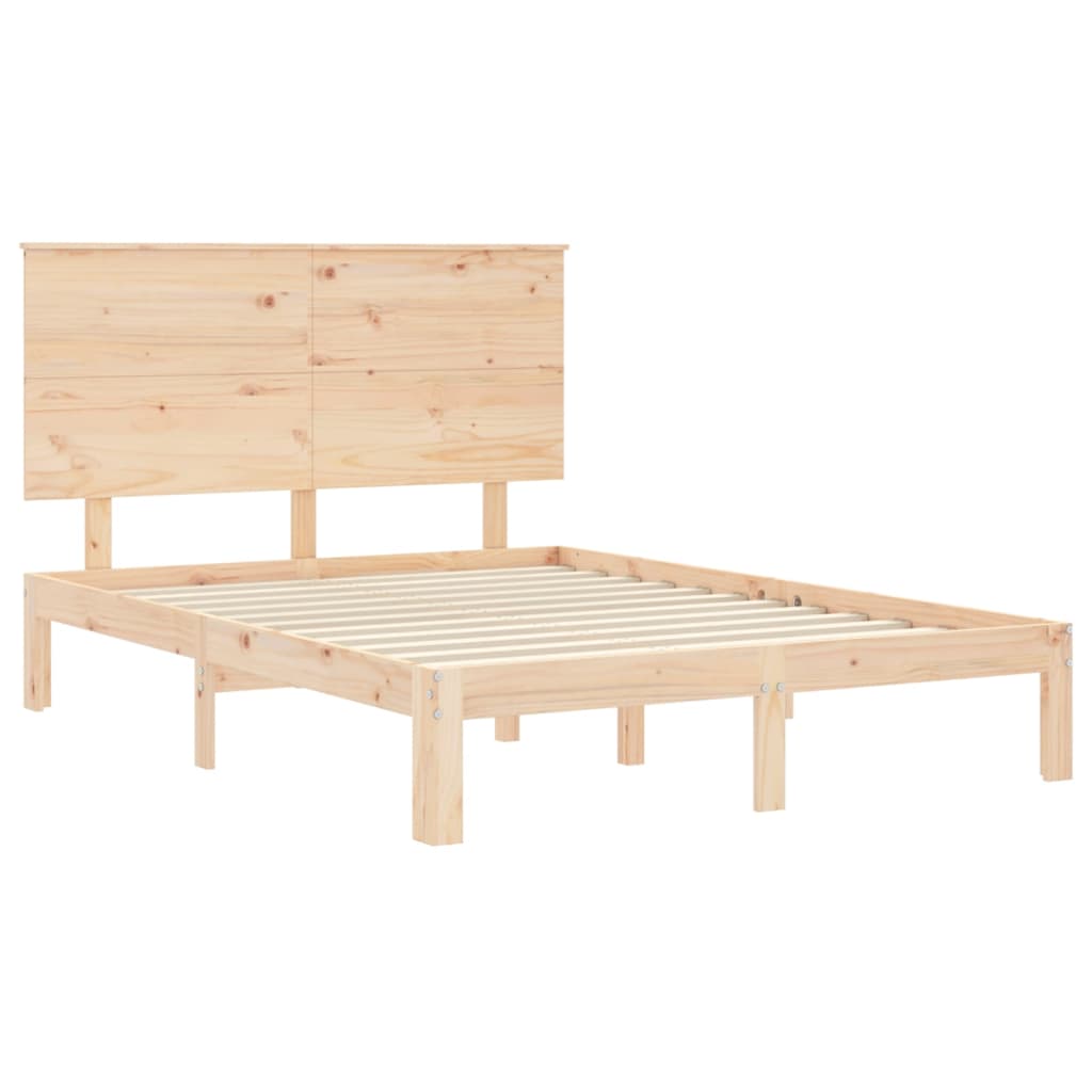 Cadre de lit sans matelas 140x190 cm bois de pin massif - XIOS